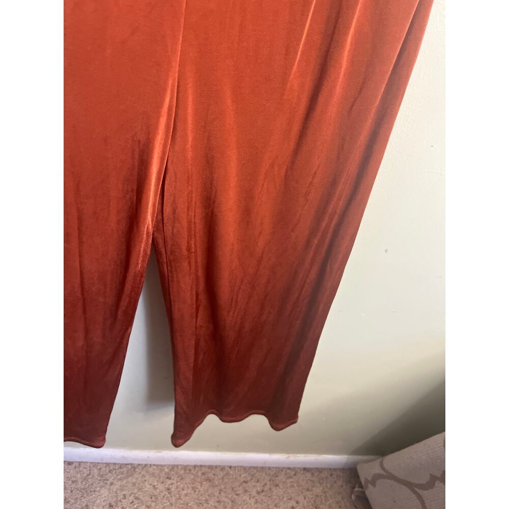 Maeve Anthropologie Enchantment Cooper Rust Orange Cowneck Jumpsuit, size XS - Picture 7 of 16